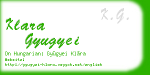 klara gyugyei business card